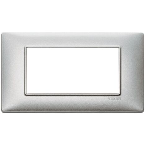 Placca silver 4 moduli Vimar Plana 14654.27