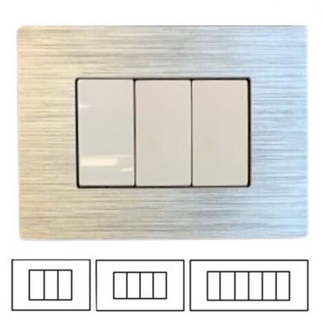 Placca Silver Satinato 3 Posti MATIX Compatibile-3 Posti