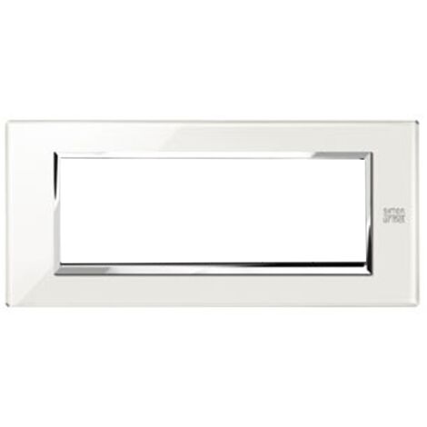 Placca Simon Urmet Nea 6 moduli vetro bianco neve 13006.BN