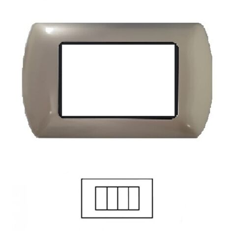 Placca T1 metallo champagne Tot08 Electric 3 4 7 posti  Placca 4 posti