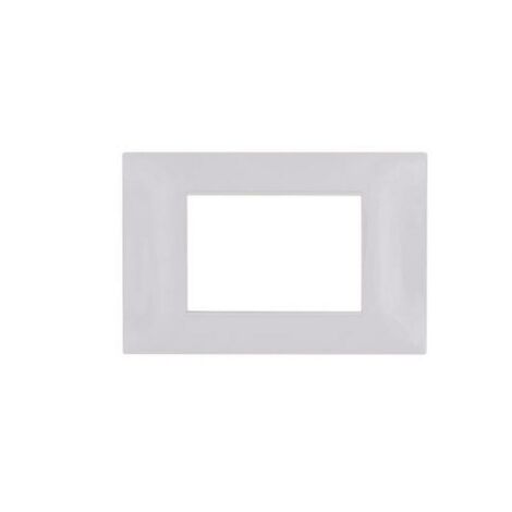 Placca tecnopolimero gem compatibile con vimar plana 14653.01 3 moduli bianco - 6003-01