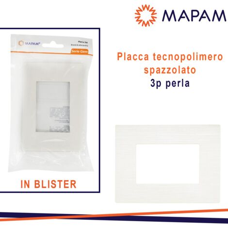 PLACCA TECNOPOLIMERO SPAZZOLATO 3P GEM PERLA IN BLISTER