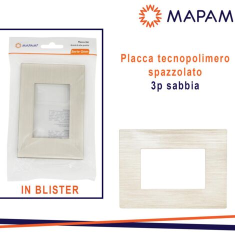 PLACCA TECNOPOLIMERO SPAZZOLATO T2  GEM 3P SABBIA BLISTER