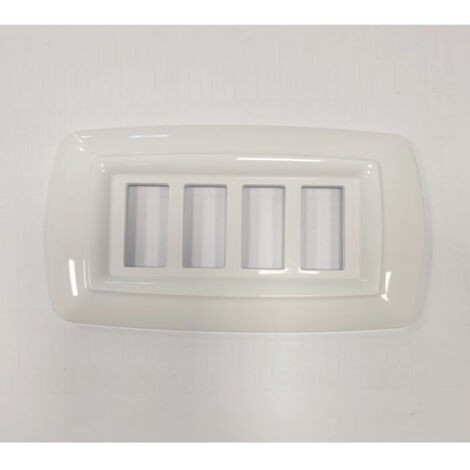 Placca Tondo' 4 Moduli Bianco ( ELETTROCANALI cod. ECL2594WH )