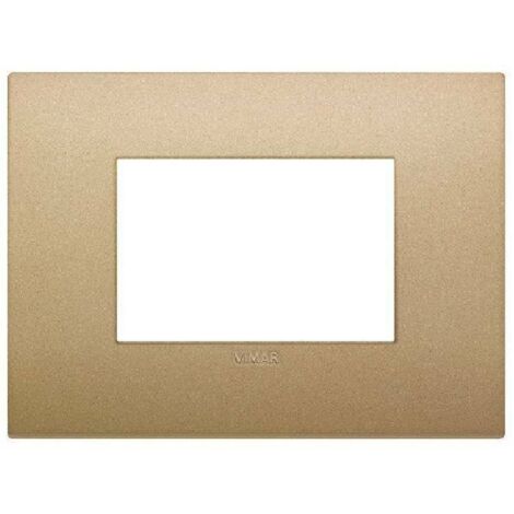 Placca Vimar Arkè  3 moduli  oro matt in tecnopolimero 19653.78