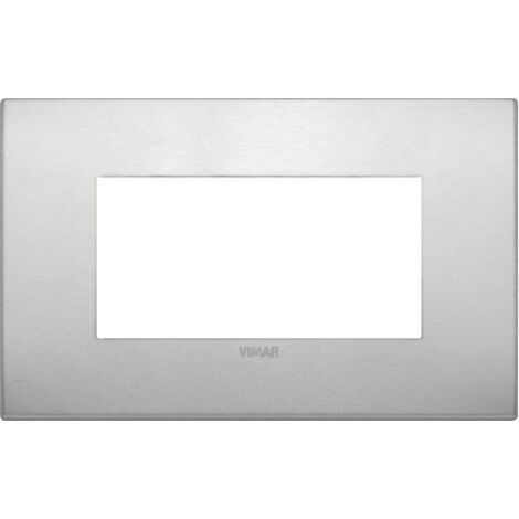 Placca Vimar Arkè Classic 4 moduli alluminio naturale 19654.15