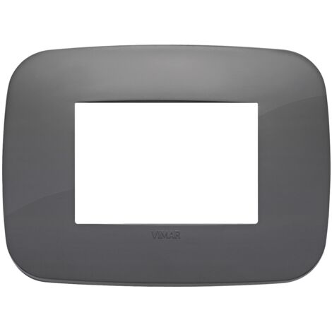 Placca Vimar Arkè Round 3 moduli grigio tecnopolimero 19683.82