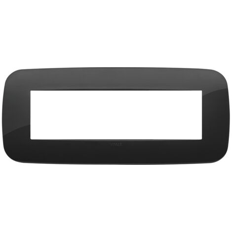 Placca Vimar Arkè Round 7 moduli nero in tecnopolimero 19687.81