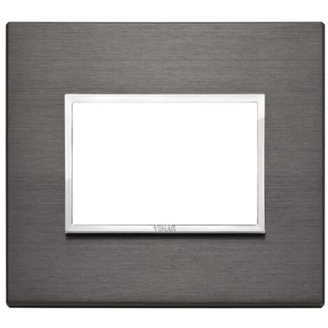 Placca Vimar Eikon Evo 3 moduli grigio lava 21653.03