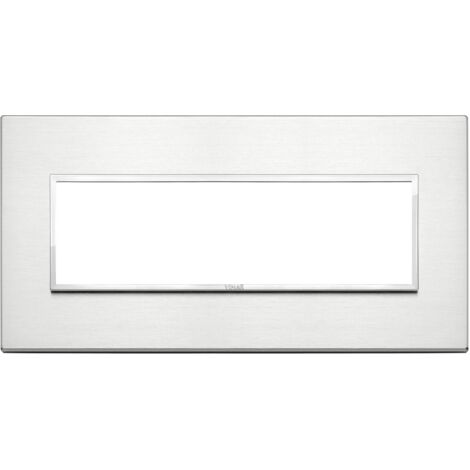 Placca Vimar Eikon Evo 7 moduli alluminio brillante 21657.01