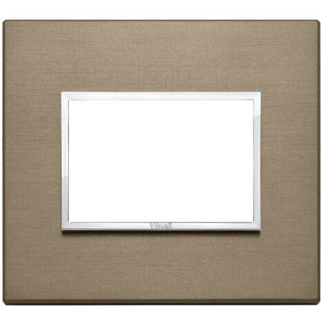 Placca Vimar Eikon Evo Alluminio Bronzo Scuro  3 moduli codice 21653.05