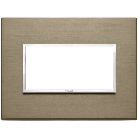 Placca Vimar Eikon Evo Alluminio Bronzo Scuro  4 moduli 21654.05