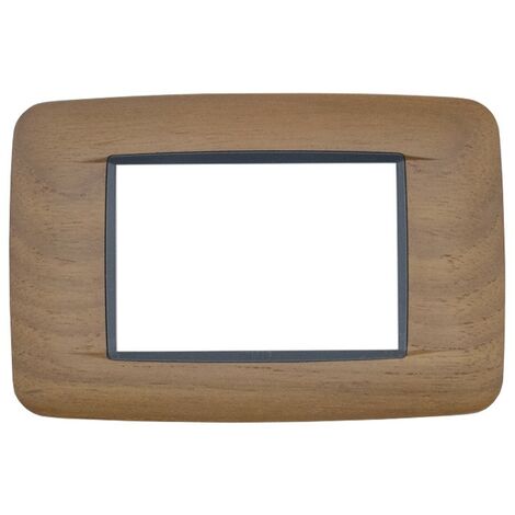 Placca Vimar Eikon round 3 moduli colore Teak burma 20683.34