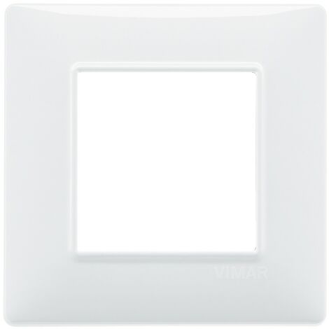 Placca Vimar Plana 2 moduli bianco in tecnopolimero 14642.01