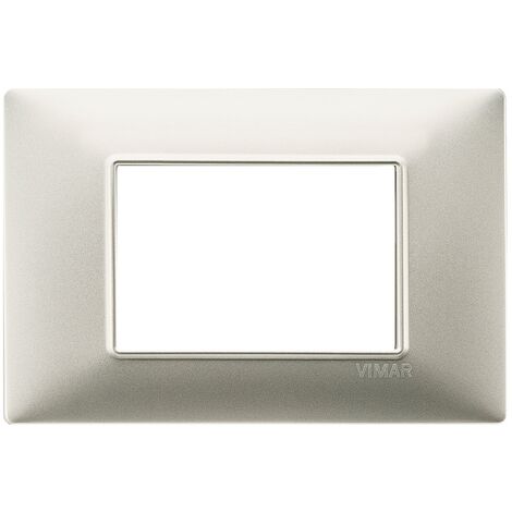 Placca Vimar Plana 3 moduli nichel opaco in tecnopolimero 14653.21
