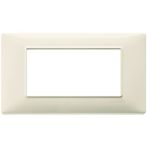 Placca Vimar Plana 4 moduli colore beige in tecnopolimero 14654.03
