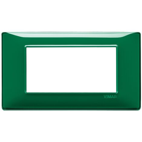 Placca Vimar Plana 4 moduli Reflex smeraldo in tecnopolimero 14654.47