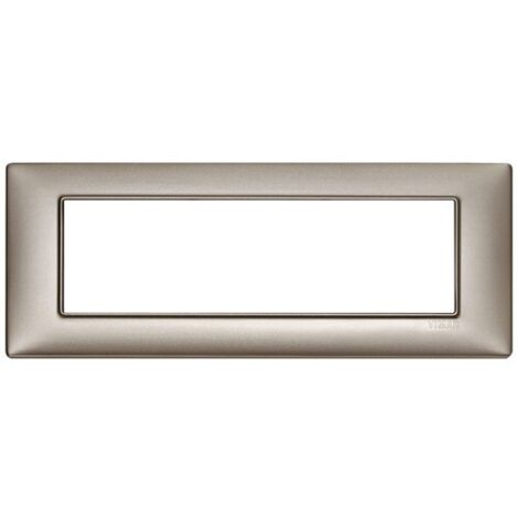 Placca Vimar Plana 7 moduli metallo nichel perlato 14657.74