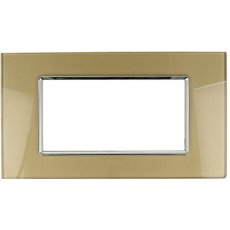 Placca Vitra 3M 4M 7M Bronzo Compatibile Vimar Plana 4 POSTI