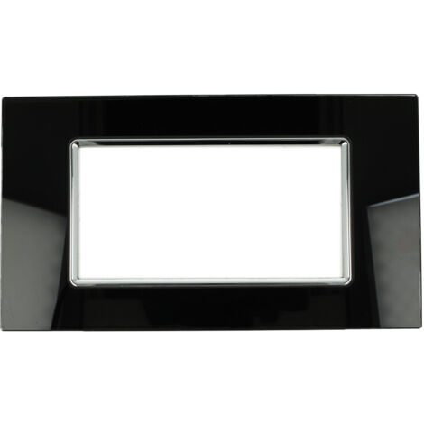 Placca Vitra 3M 4M 7M Nero Compatibile Vimar Plana 4 POSTI