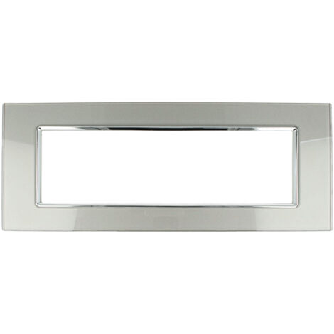 Placca Vitra 3M 4M 7M Titanio Compatibile Vimar Plana 7 POSTI