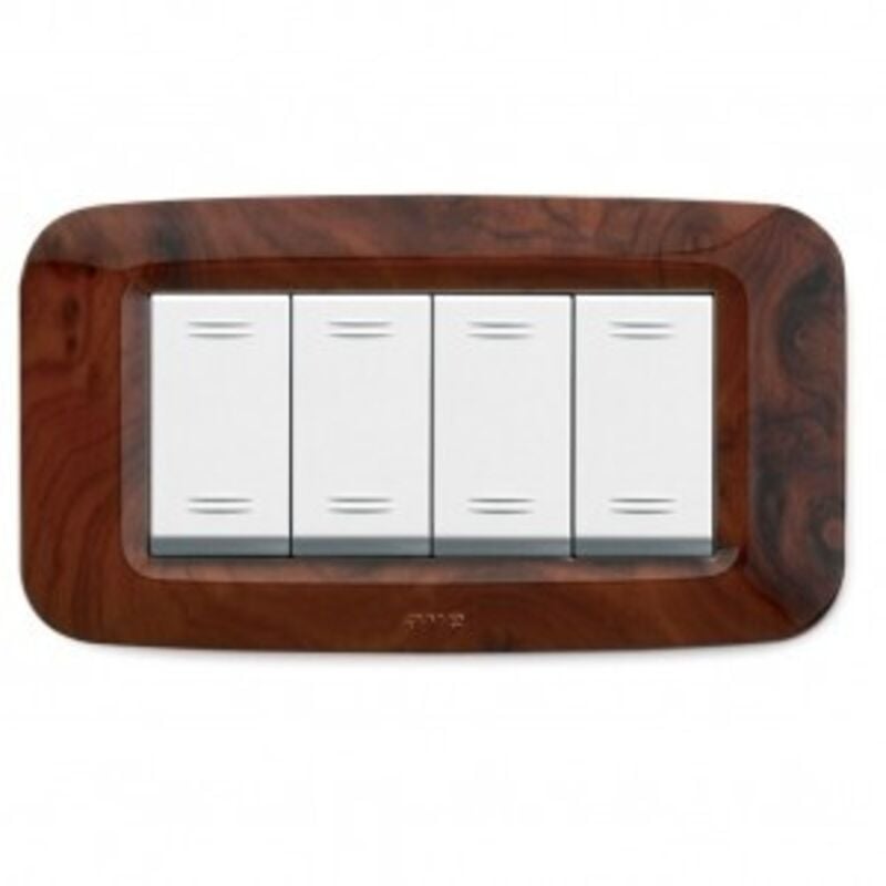 Image of Placca Yes Tecnopolimero 4Mod. Radica ( AVE cod. 45PY04RD )