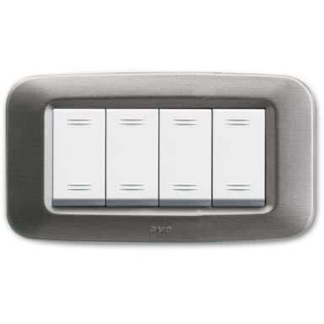 Placca Yes Tecnopolimero 4M Argento Satinato ( AVE cod. 45PY04AS )