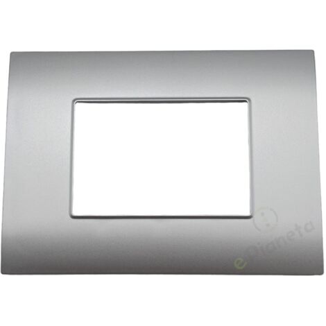 Placche 3 4 7 posti moduli per supporti compatibili con vimar Arké  T09-3 posti-silver