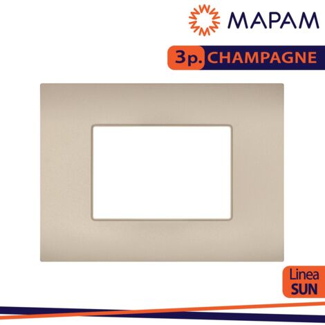 Placche 3 4 7 posti moduli per supporti compatibili con vimar Arké  T13-3 posti-oro satinato