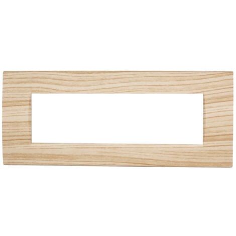 Placche Compatibili Bticino LIVING LIGHT placca 3 4 7 moduli per supporti LN4703  T17 - 7 posti - legno chiaro