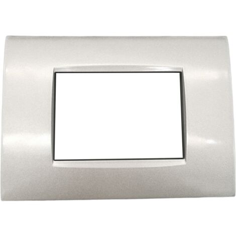 Placche compatibili bticino livinglight air placca quadra per supporti LN4703C  7 Posti - silver tech T03
