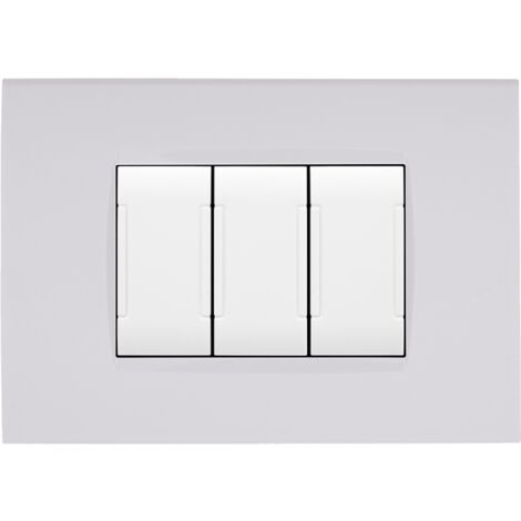 Placche compatibili con Bticino LIVING LIGHT placca 3 4 7 moduli vari colori per supporti LN4703 e N4703  ST01 - 7 Posti - Bianco
