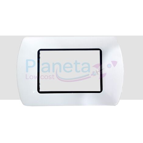 Placche Compatibili METALLO Bticino LIVING International 3 4 7 posti vari colori | 4 Posti - Bianco