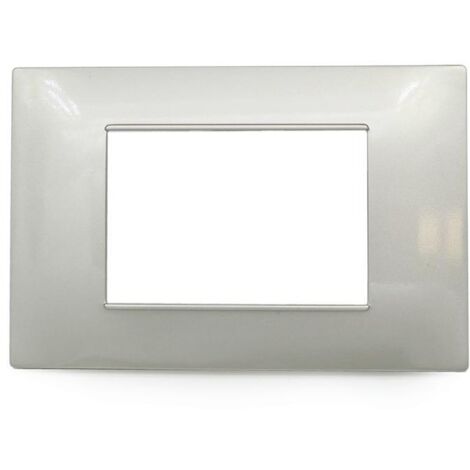 Placche compatibili vimar plana 2 3 4 7  posti  T04-3 posti-grigio chiaro