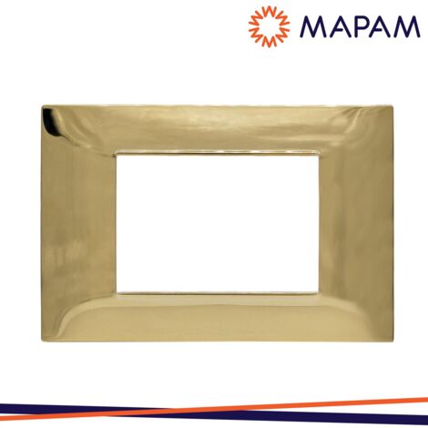 Placche compatibili vimar plana 2 3 4 7  posti  T05-3 posti-oro lucido