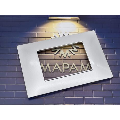 Placche compatibili vimar plana 2 3 4 7  posti  T09-3 posti-silver