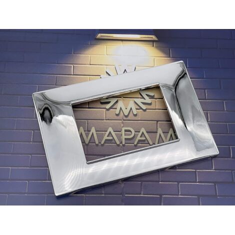 Placche compatibili vimar plana 2 3 4 7  posti  T24- 3 posti- argento lucido