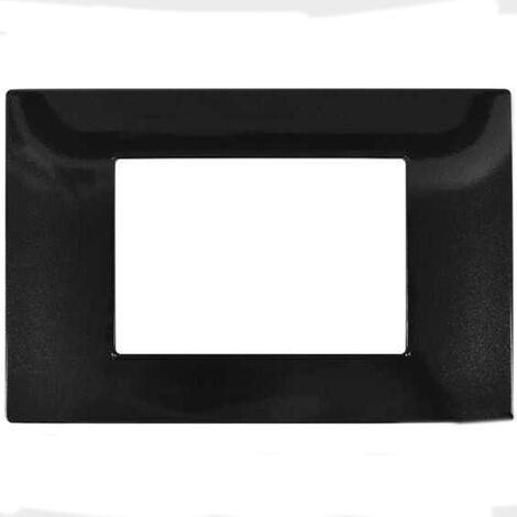 Placchetta per interruttore a 3 posti nero cassetta 503 compatibile con btcino matix supporto cover