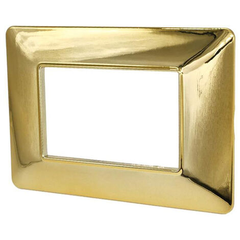 Placchetta per interruttore a 3 posti oro lucido cassetta 503 compatibile con btcino matix supporto cover
