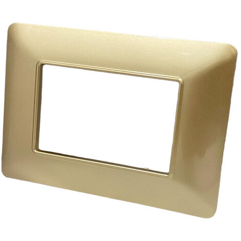 Placchetta per interruttore a 3 posti oro satinato cassetta 503 compatibile con btcino matix supporto cover