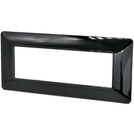 Placchetta per interruttore a 7 posti nero cassetta 507 compatibile con btcino matix supporto cover
