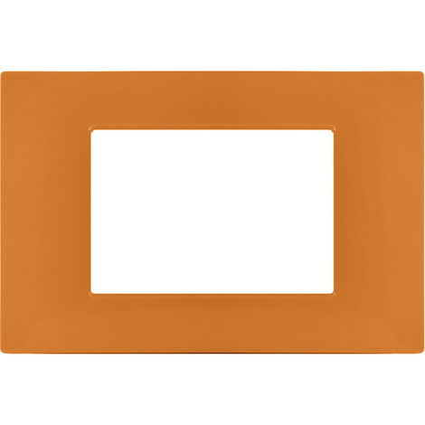 Placchetta per interruttore in metallo a 3 posti arancio cassetta 503 compatibile con vimar plana supporto cover