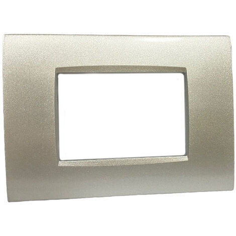 Placchetta per interruttore in metallo a 3 posti silver cassetta 503 compatibile con living air supporto cover