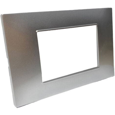 Placchetta per interruttore in metallo a 3 posti silver cassetta 503 compatibile con vimar plana supporto cover