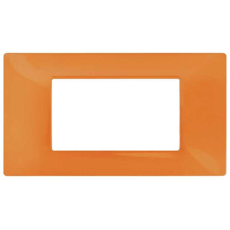 Placchetta per interruttore in metallo a 4 posti arancio cassetta 504 compatibile con vimar plana supporto cover