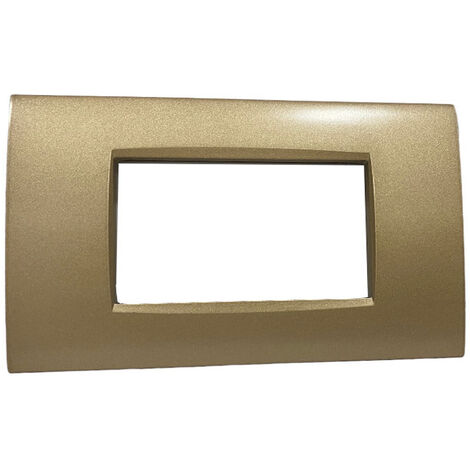 Placchetta per interruttore in metallo a 4 posti champagne cassetta 504 compatibile con living air supporto cover