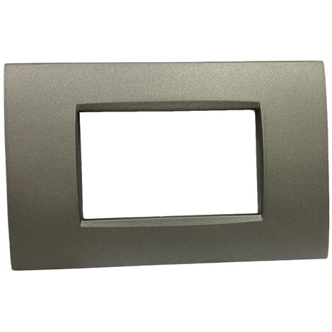Placchetta per interruttore in metallo a 4 posti grigio antracite cassetta 504 compatibile con living air supporto cover