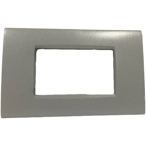 Placchetta per interruttore in metallo a 4 posti grigio pietra cassetta 504 compatibile con living air supporto cover