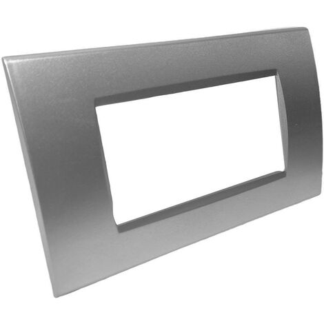 Placchetta per interruttore in metallo a 4 posti grigio platino cassetta 504 compatibile con vimar plana supporto cover