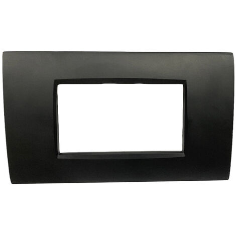 Placchetta per interruttore in metallo a 4 posti nero cassetta 504 compatibile con living air supporto cover